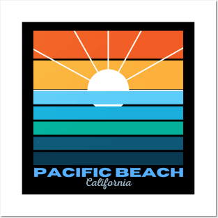 Pacific Beach California - Sunset Posters and Art